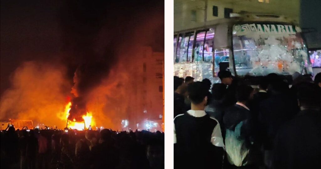 গাজীপুরে ৩ বাসে আগুন, মহাসড়ক অবরোধ